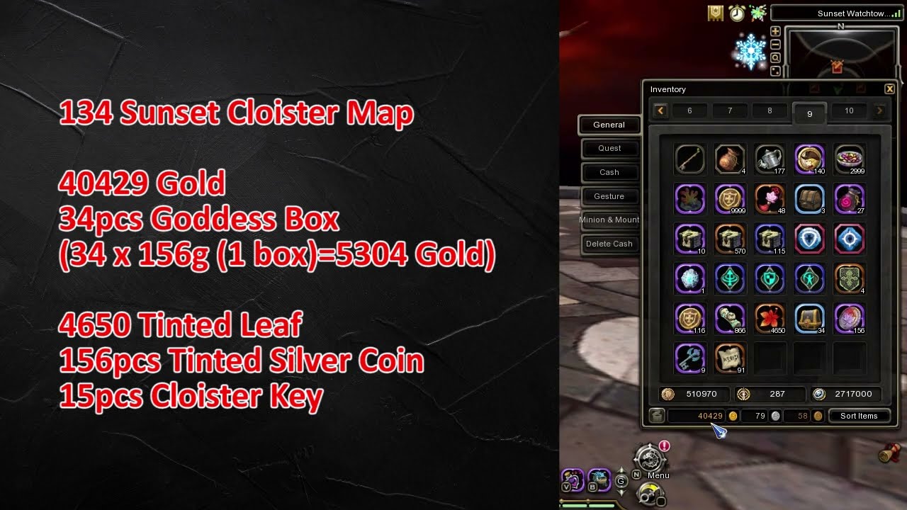 FARMING GOLD AT SUNSET CLOISTER MAP (DRAGON NEST SEA, 2023)