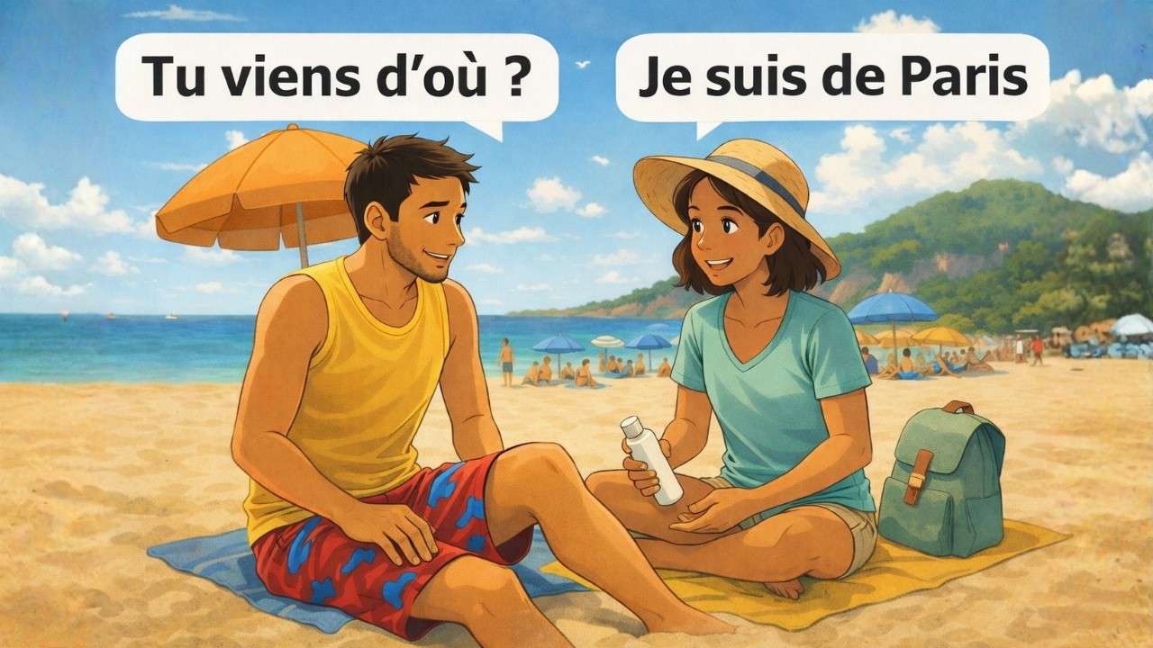 Learn French with Real Conversations on the Beach | 8 Short dialogues for beginners