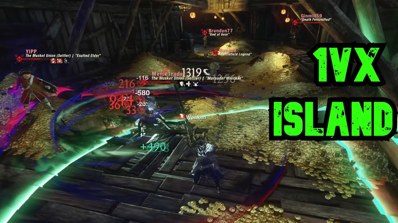 New World 1vX PvP FFA Island - Medium armor Hatchet & Serenity/Scorpion's sting & blooddrinker build