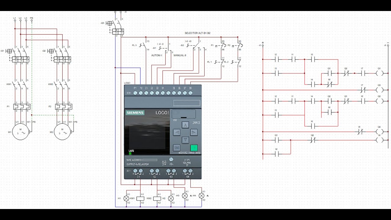 Alternancia de 2 Bombas con PLC (Manual y Automático) - Controles Industriales - CADe SIMU