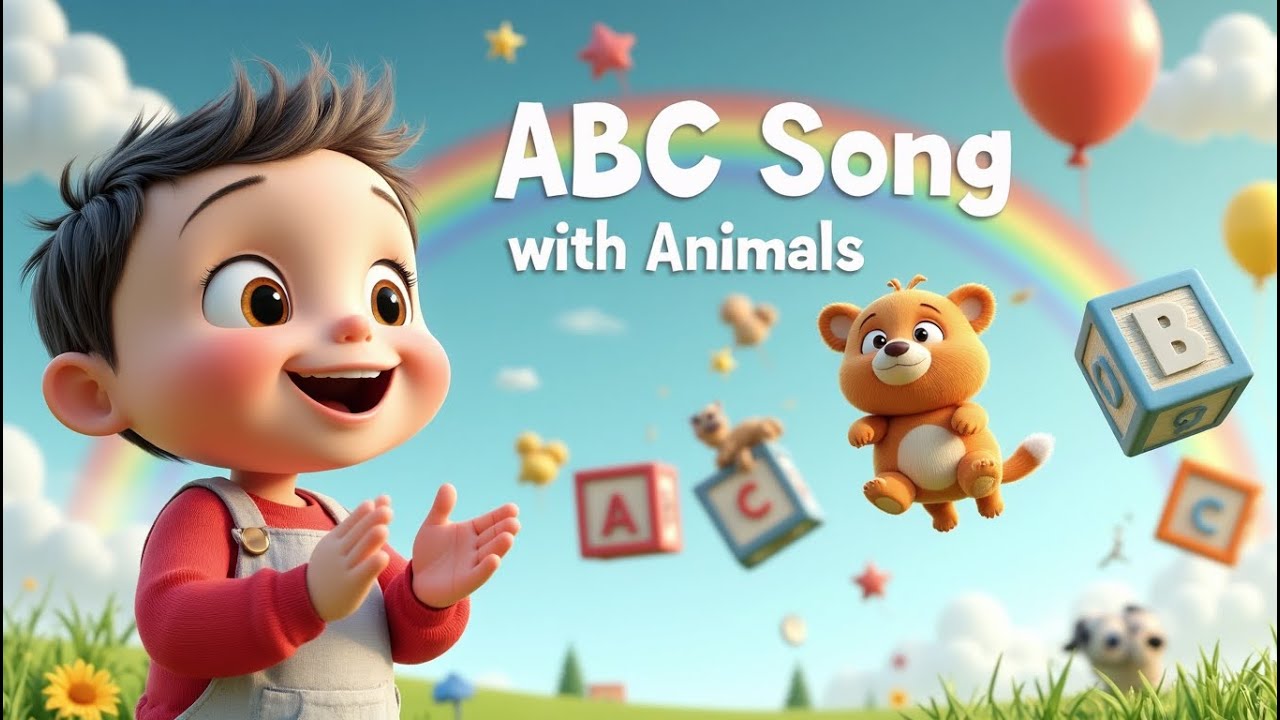 ABC Song with Animals 🐶🦁 | Learn Alphabets A–Z | Fun Nursery Rhyme for Kids