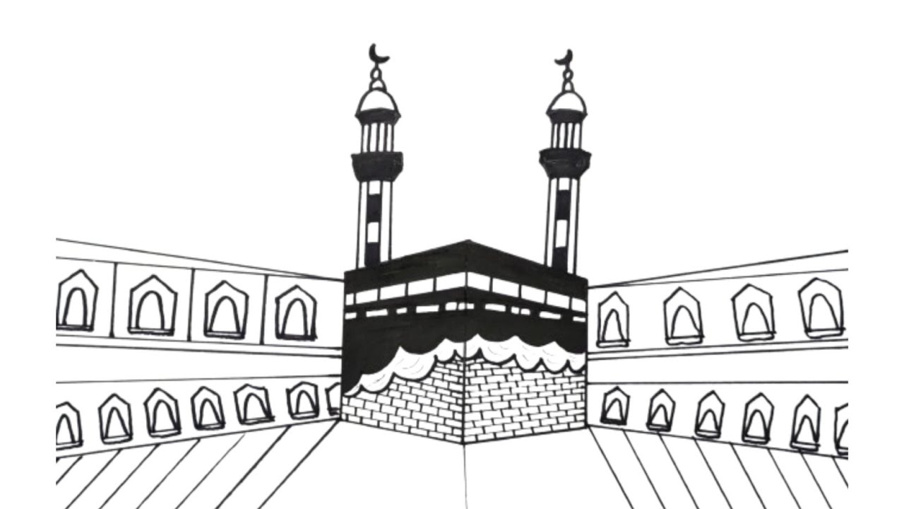 How to draw Kaaba pencil drawing | Kaaba Drawing Tutorial | Kaaba Drawing