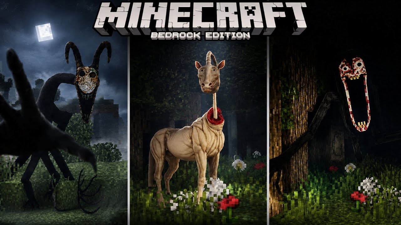 5 Minecraft New Horror Mods For BEDROCK/POCKET EDITION | Minecraft Horror Mods For Bedrock Edition