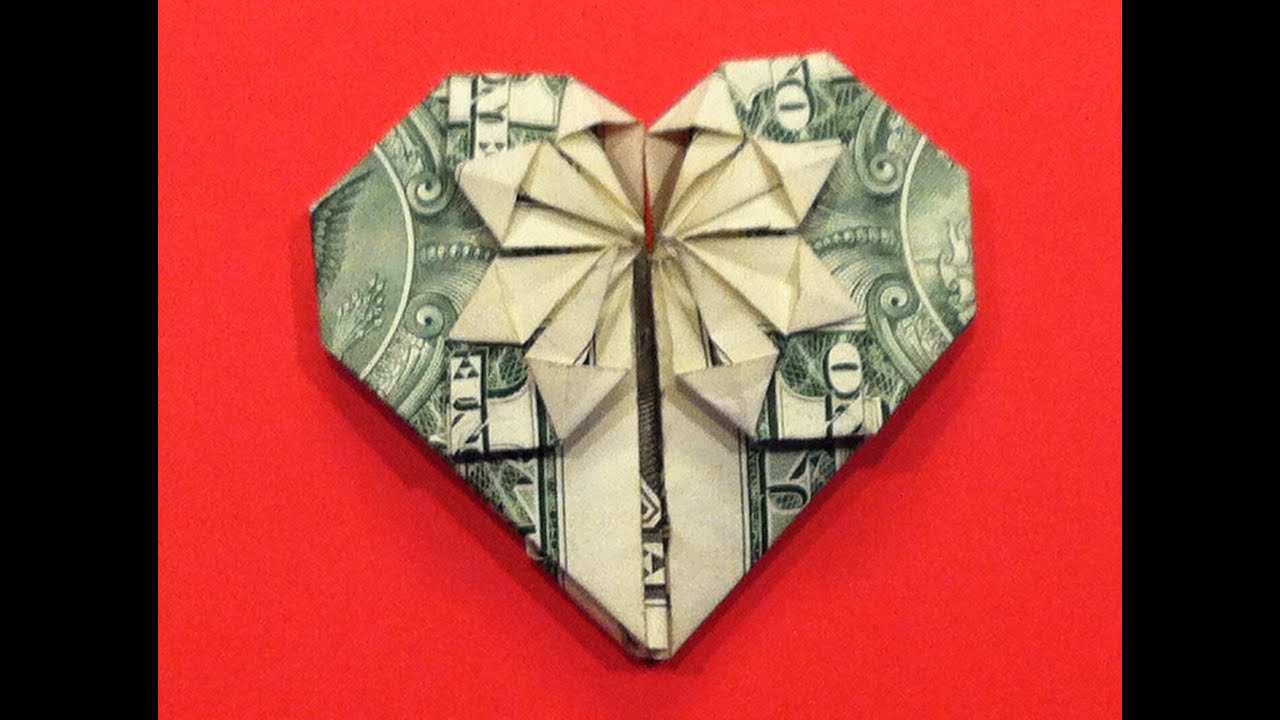 Origami Dollar Heart & Star Tutorial - How to make a Dollar heart with star
