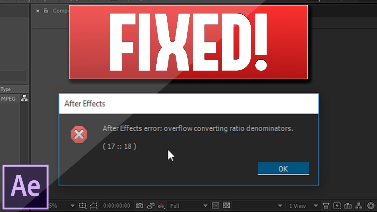 ✔ How to FIX Overflow Converting Ratio Denominators Error? | Adobe After Effects