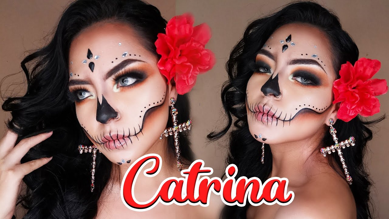 MAQUILLAJE SENCILLO DE CATRINA PARA D&Iacute;A DE MUERTOS | TUTORIAL ❤️🎨🤍