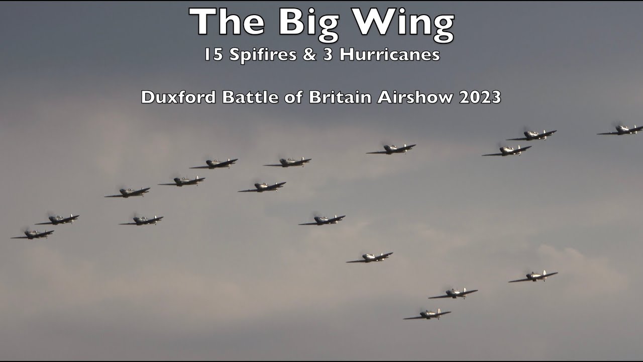 The Big Wing - 15 Spitfires & 3 Hurricanes - Duxford Battle of Britain Airshow 2023
