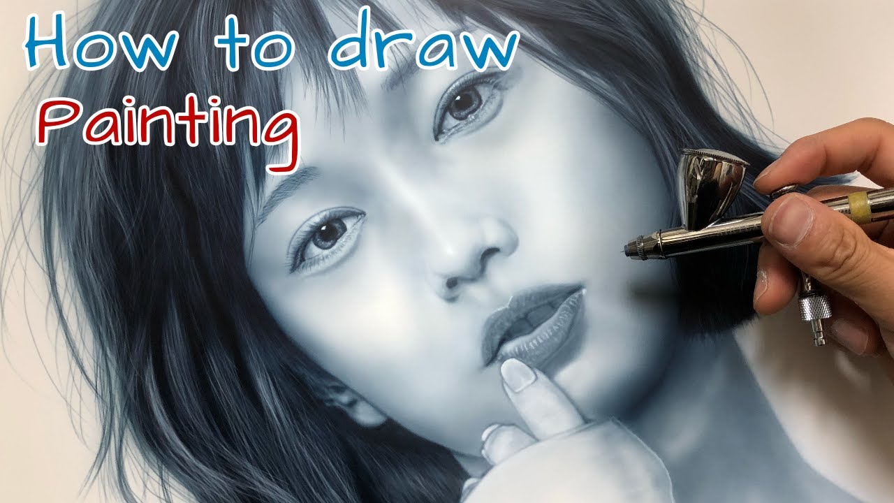 エアブラシを使い、フリーハンドで女優の本田翼さんを描いてみましたairbrush art/ portrait/ How to draw