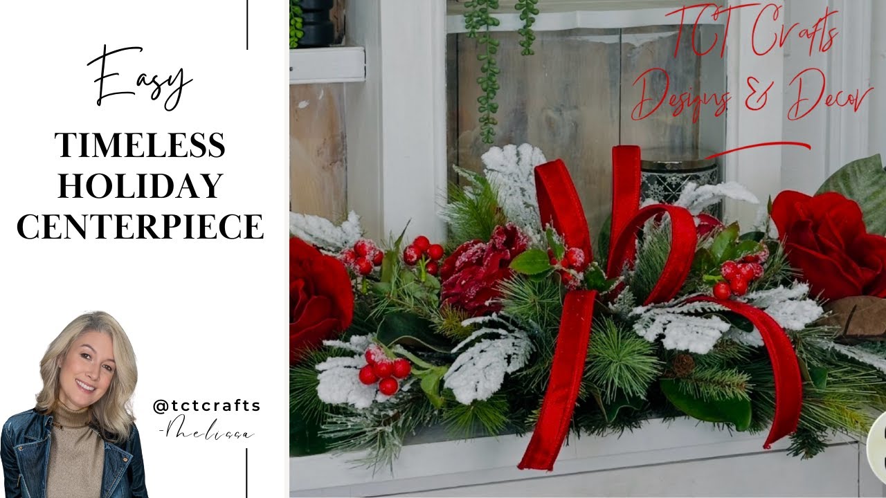 Simple Christmas Magnolia & Rose Centerpiece I Elegant Holiday Floral DIY