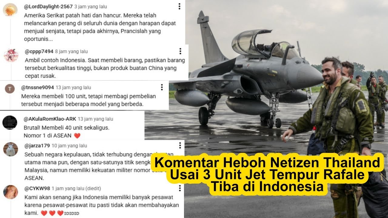 Komentar Heboh Netizen Thailand Usai 3 Unit Jet Tempur Rafale Tiba di Indonesia