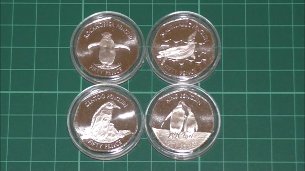 2020 Falkland Islands 50p Penguin Coins - #numismatics