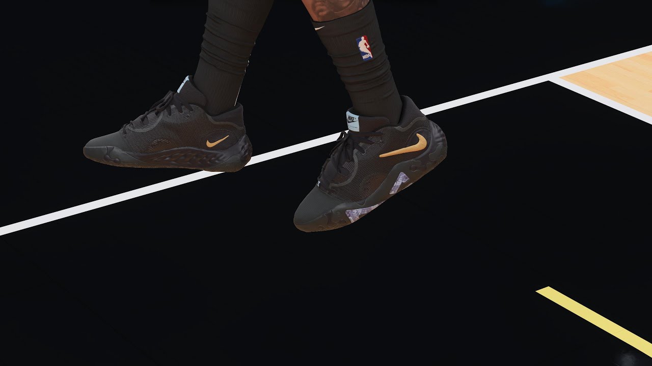 NBA 2K23 Next Gen Shoe Creator Nike PG 6 Black Gold
