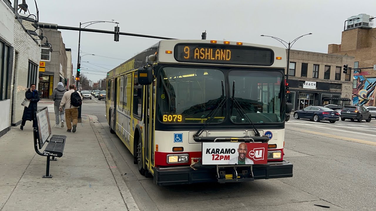 CTA Bus Ride 9 Ashland From Chicago To Belmont CTA New Flyer D40LF 2007 #1489