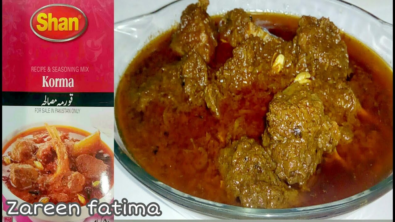 shan korma masala packet recipe in urdu hindi بیف قورمہ شآدیوں والا  @zareen fatima