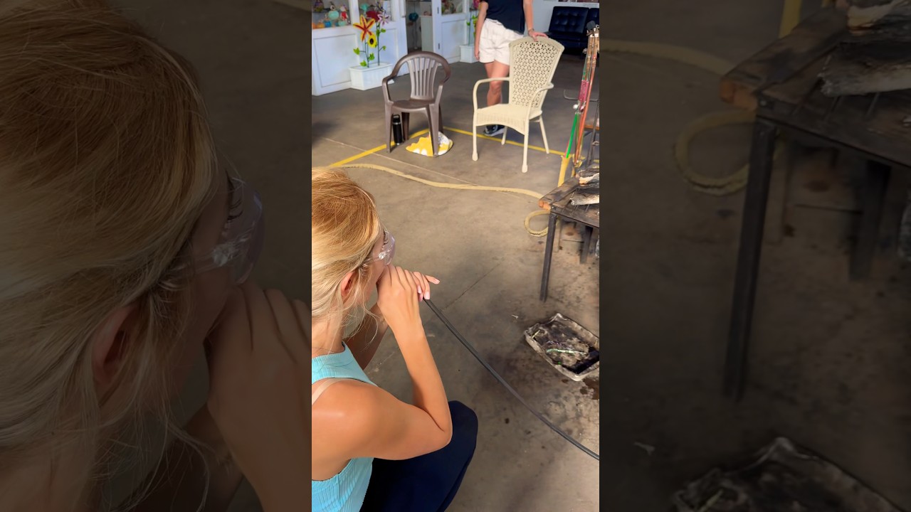 Glass blowing experience #usa #travel #flordia #lovefl #palmbeach #glass #glassblowing #viral #short