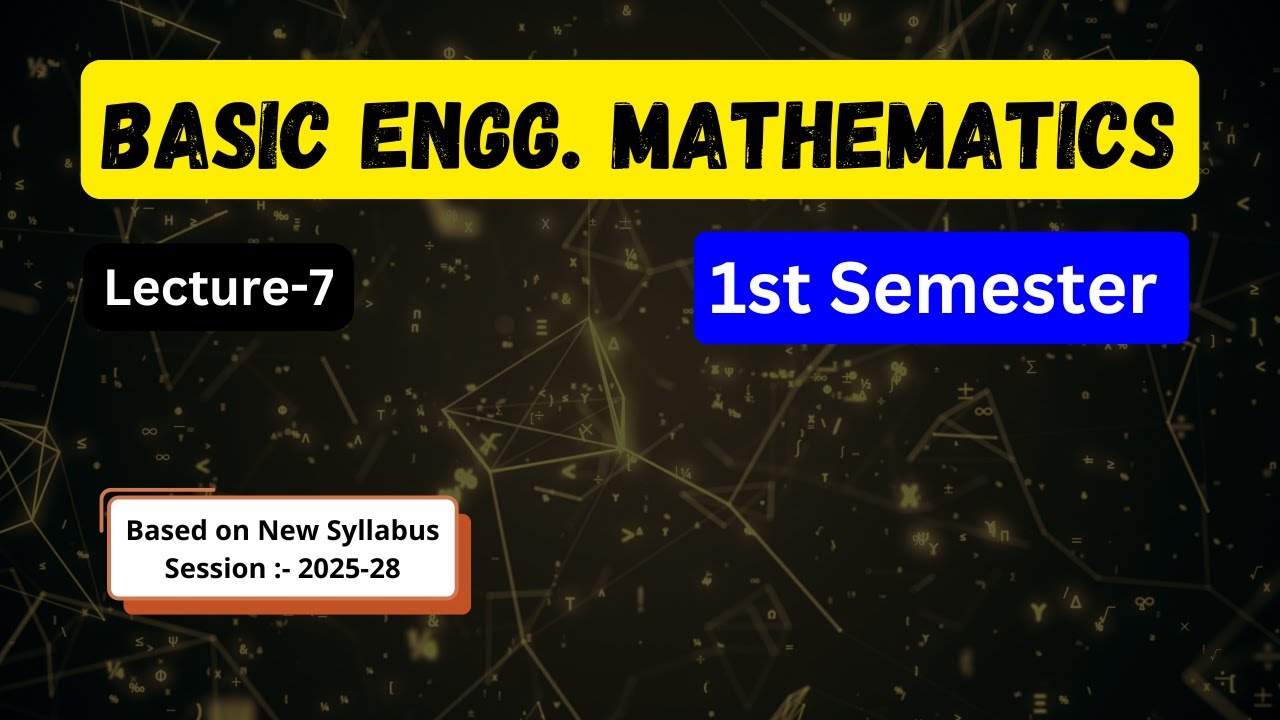 Polytechnic 1st Semester Basic Engineering Math [Matrix (L-8) ] || Math 1st Semester SBTE Bihar