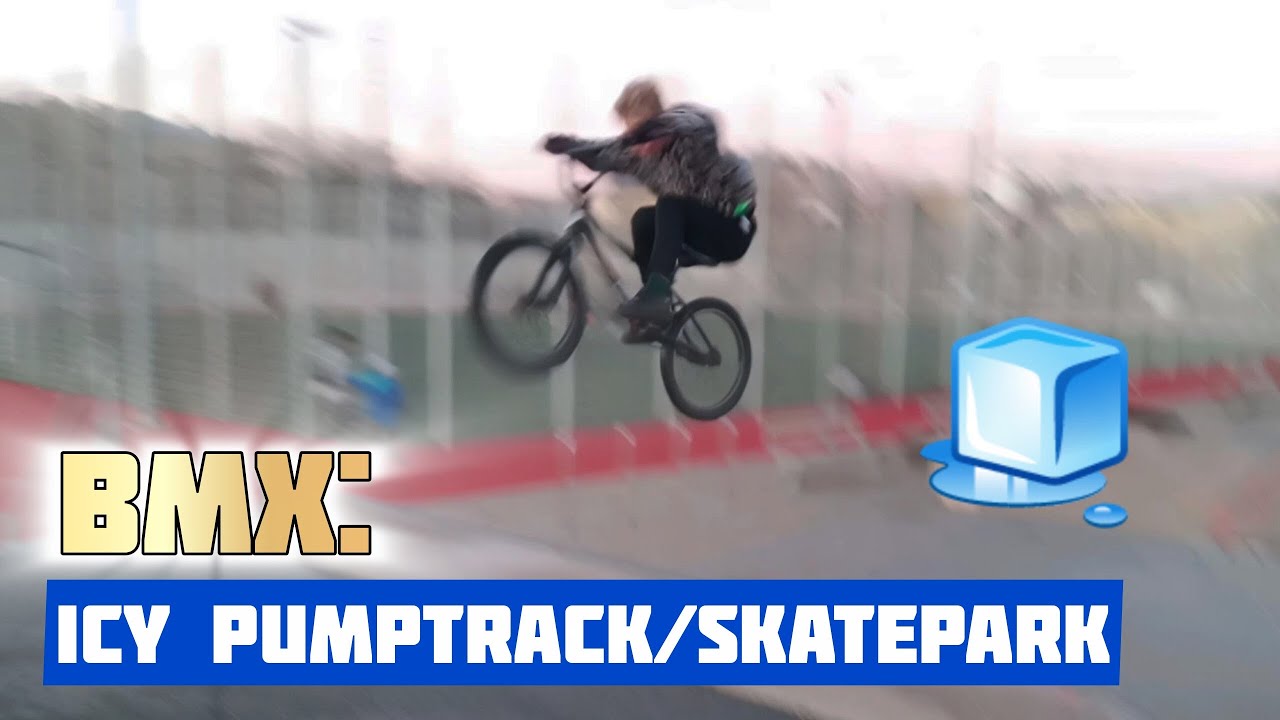 Ride The Icy Pump Track/Skatepark! (Dangerous!!!)