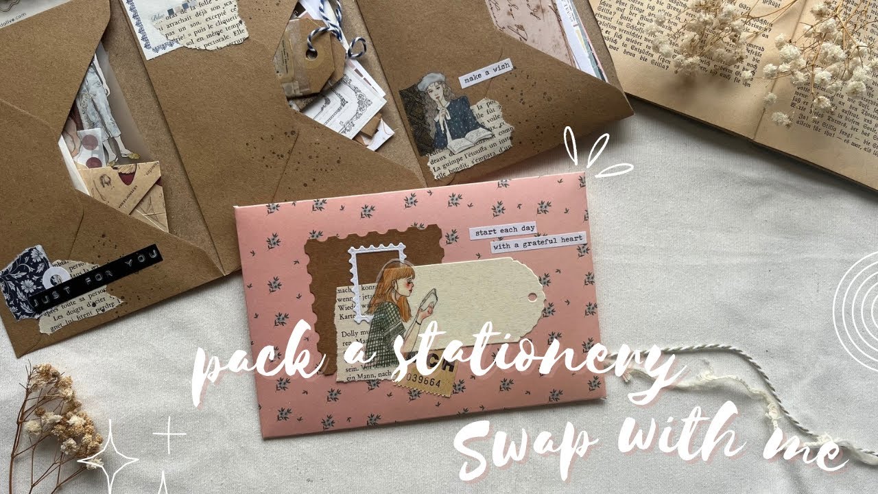 Pack a stationery Swap for Ida with me - vintage cute journal penpal - asmr and lofi, no talking 💌