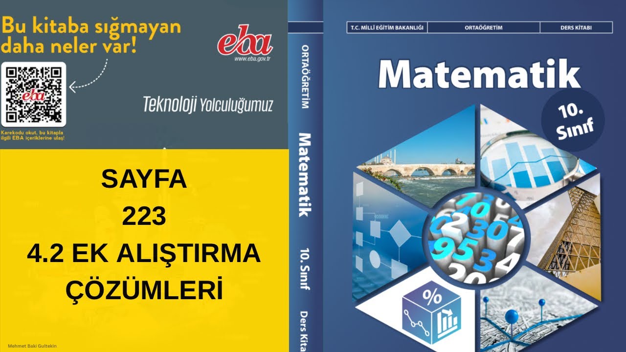 10. Sınıf MEB Matematik kitabı Sayfa 223 Ek Alıştırma Çözümleri