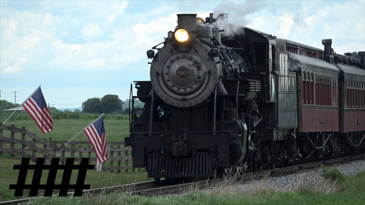 Strasburg Rail Road Steam Excursion Train with SRC 90 BLW 2-10-0 Steam Engine Part 1 of 2