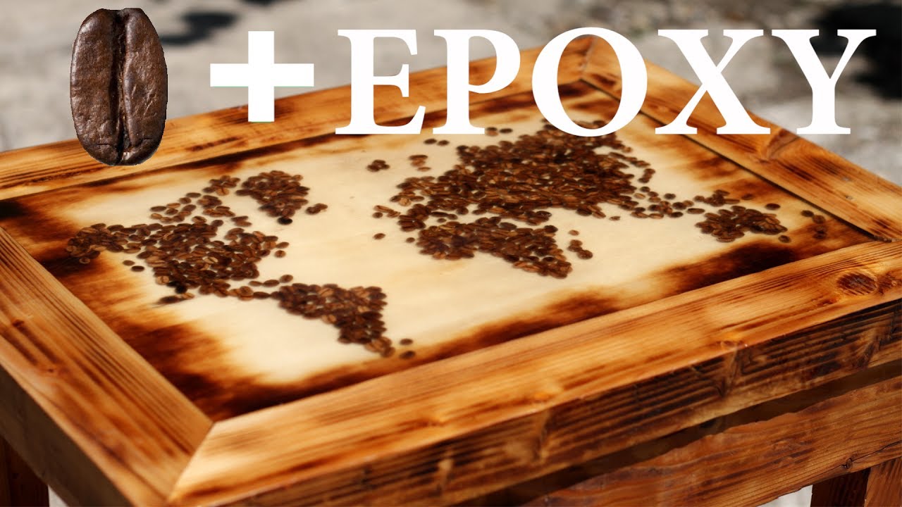 Epoxy and coffee beans coffee table world map : How to make :  MILIC DIY