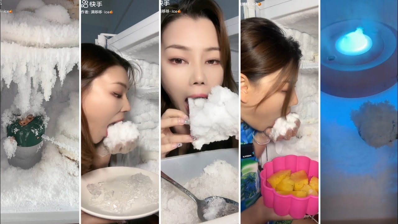 [solo] || only sungirl's mini freezer's frost eating asmr || only bites || compilation