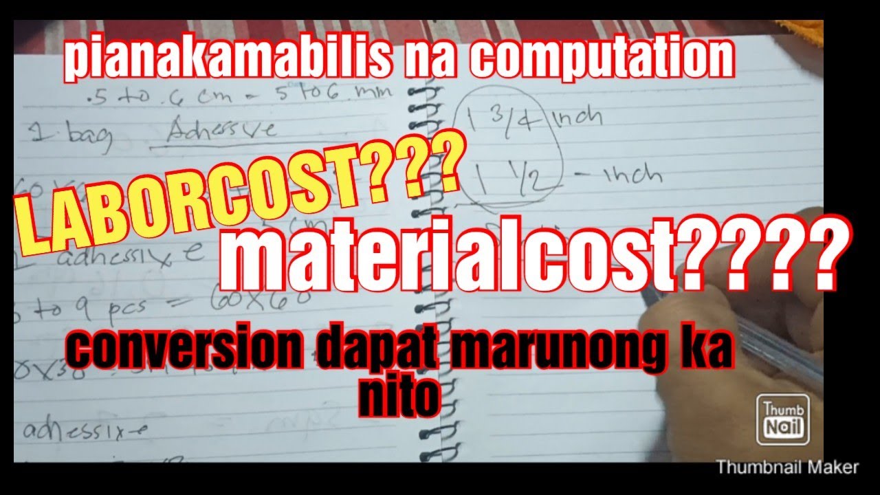 Pinakamalupet at mabilis na paraan sa computation Ng tiles LABORCOST at material cost at conversion
