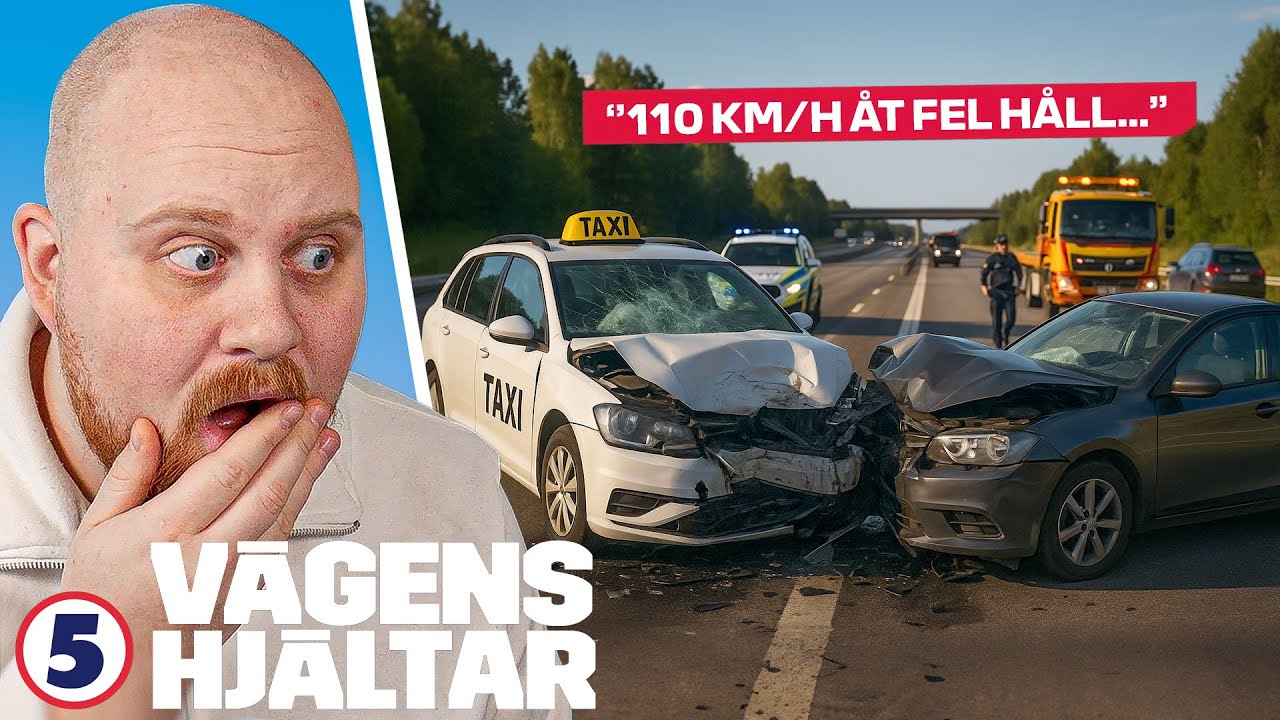 Taxi FRONTALKROCKAR i motsatt fil på MOTORVÄGEN... | Vägens Hjältar #1