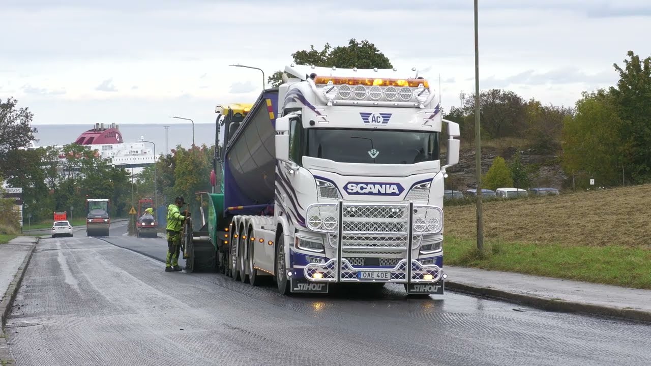 4K Scania och Volvo transporterar asfalt 3 Okt  2025