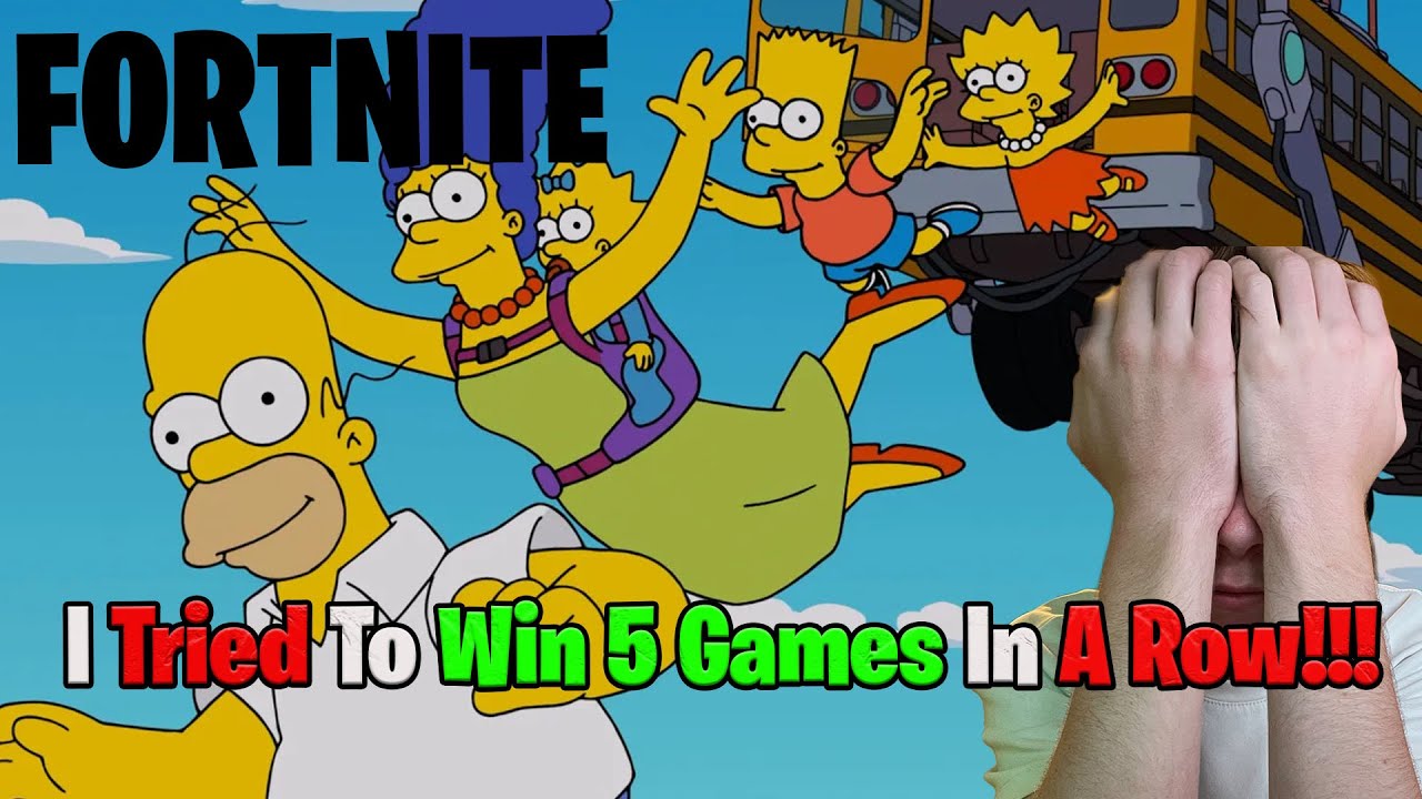 Я пытался выиграть 5 игр подряд в Fortnite Simpsons!