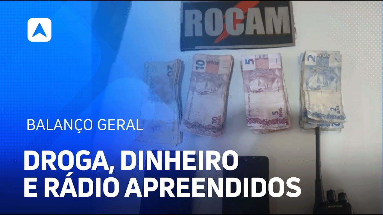 Dupla é flagrada com drogas, dinheiro e rádios; um suspeito é preso