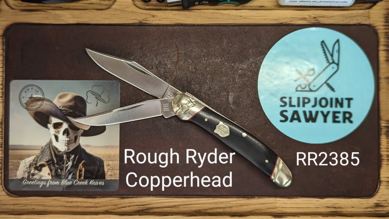 Rough Ryder Highland Copperhead RR2385, Black Micarta, 440a steel, Clip Point & Skinner Blade