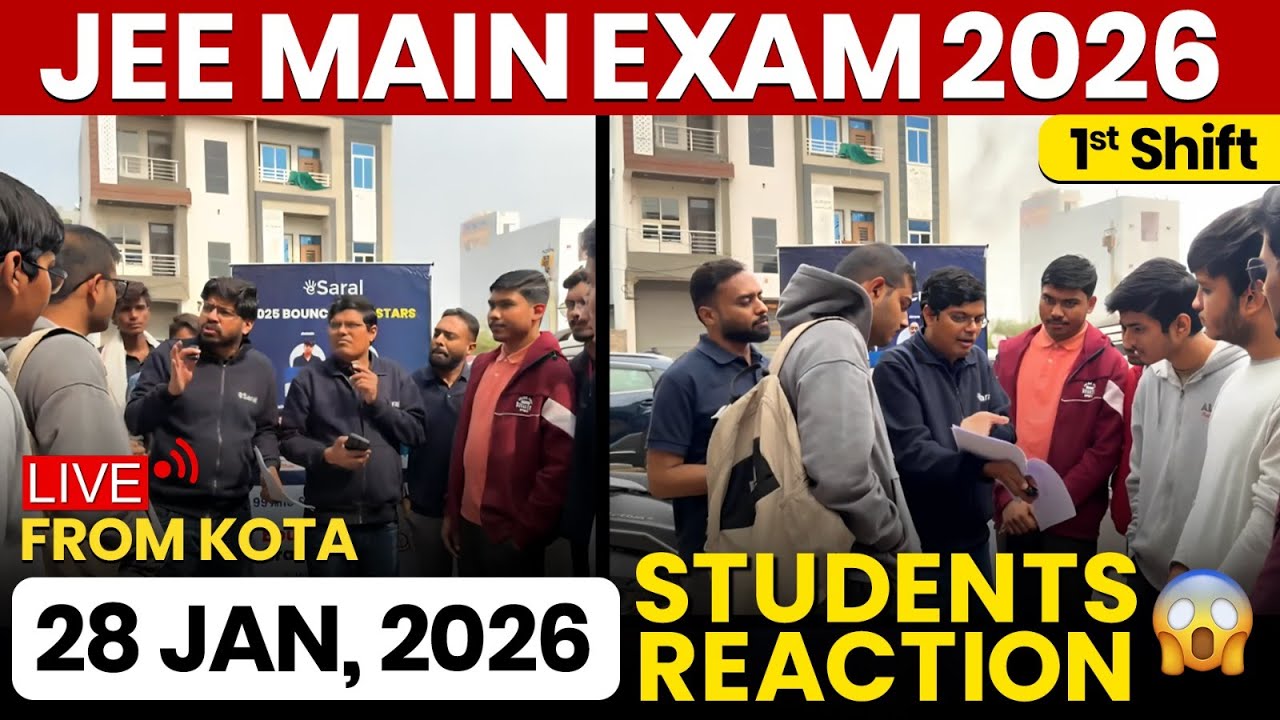 JEE Mains 2026: 28 Jan Shift 1 Exam Student Reaction LIVE from Kota | Paper Level, Weightage, Cutoff