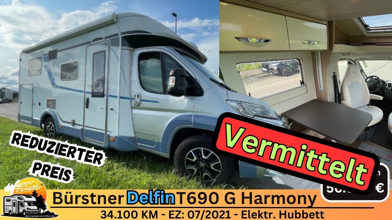 55.900€ Wohnmobil das Spaß macht | Bürstner DELFIN T690 G Harmony | mit Einzelbetten und Hubbett
