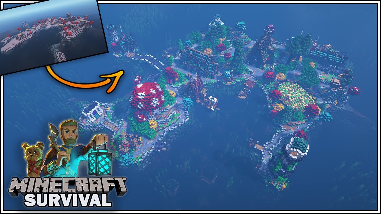 WORLD TOUR of my MUSHROOM ISLAND TRANSFORMATION!!! - Minecraft 1.16 Survival Let's Play
