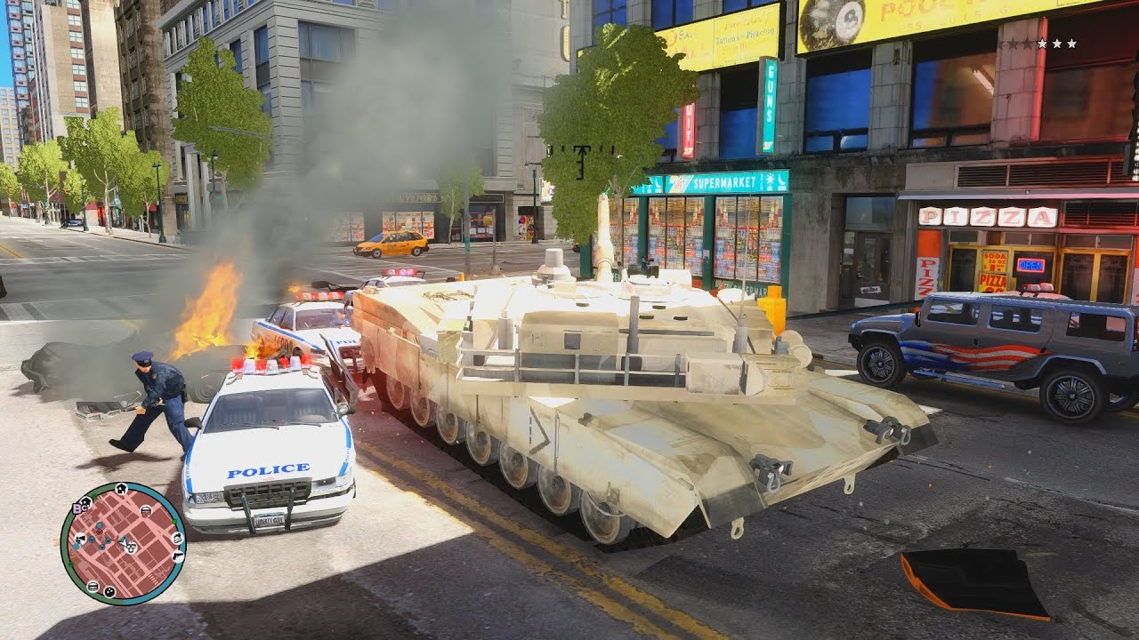 GTA 4 - Abrams Tank Rampage #3 | Niko's Destruction in Liberty City