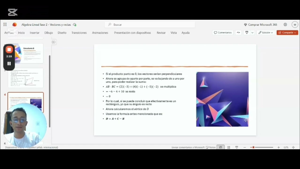 Video de la fase 2- vectores,rectas y planos 