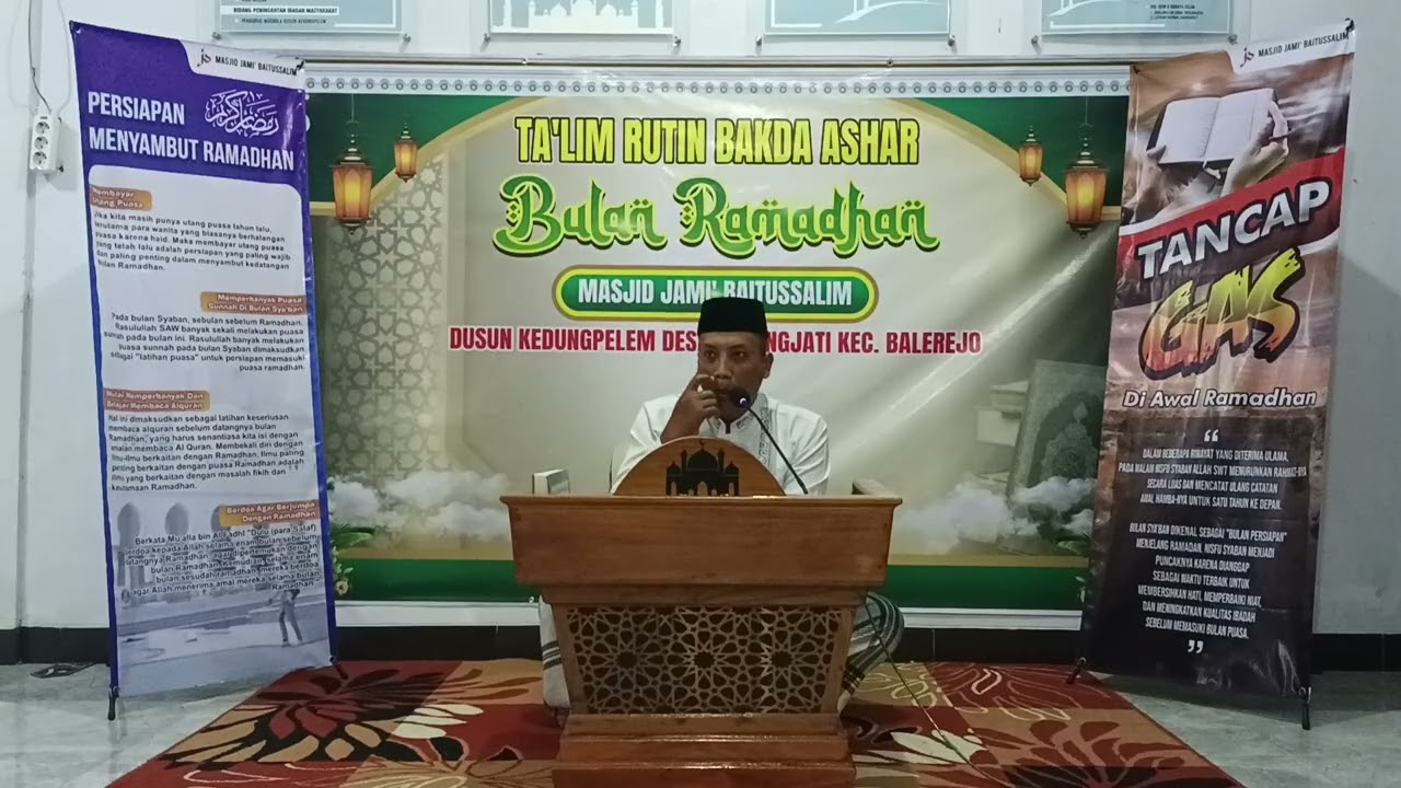 Hari Ke   5 Taklim Bakda Ashar Masjid Jami' Baitussalim Kedungpelem