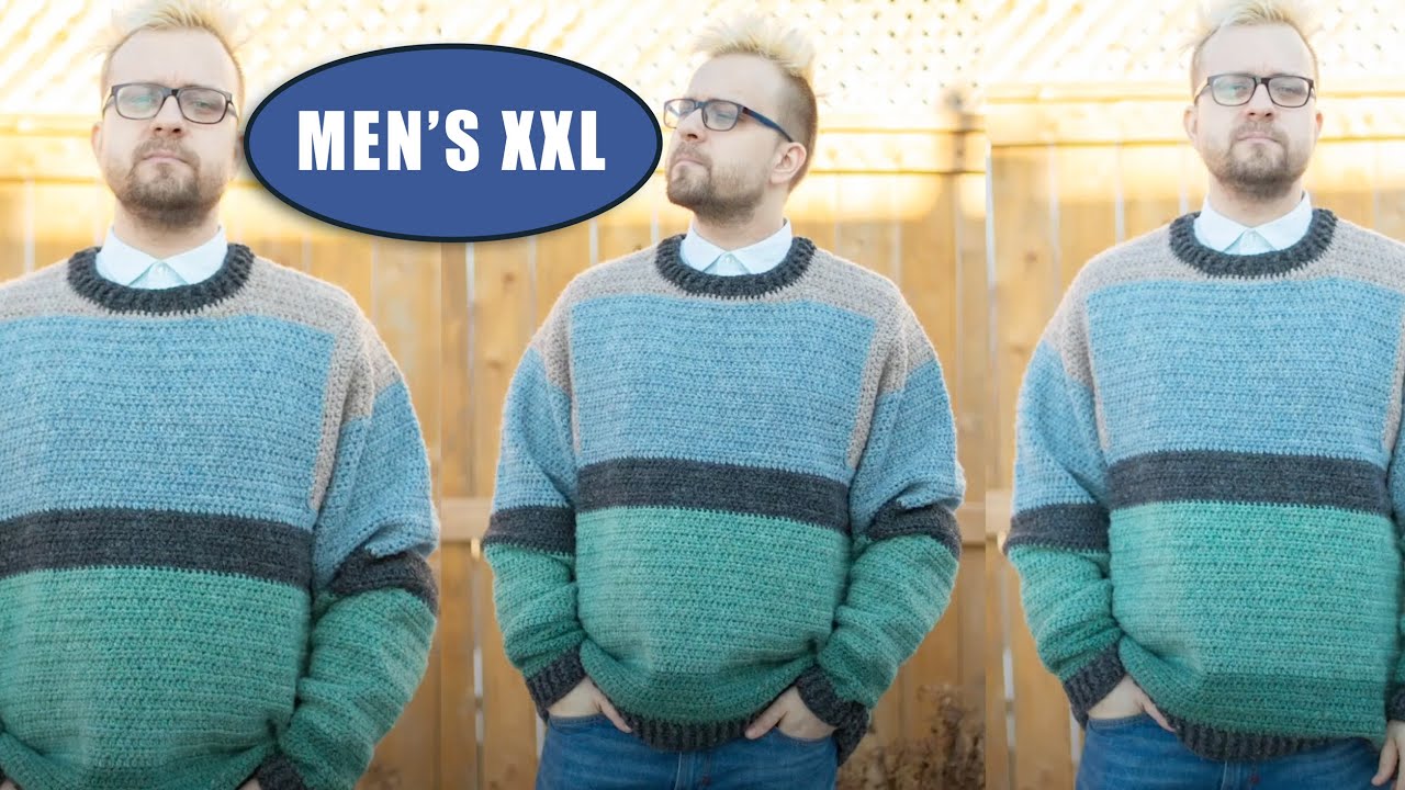 How to crochet a wool pullover | Making a men's XXL sweater | Last Minute Laura