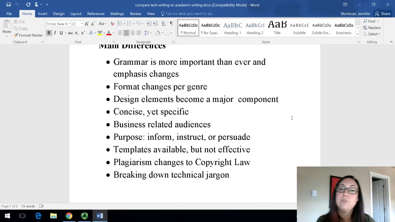 Comparing Technical Writing to Academic Writing
