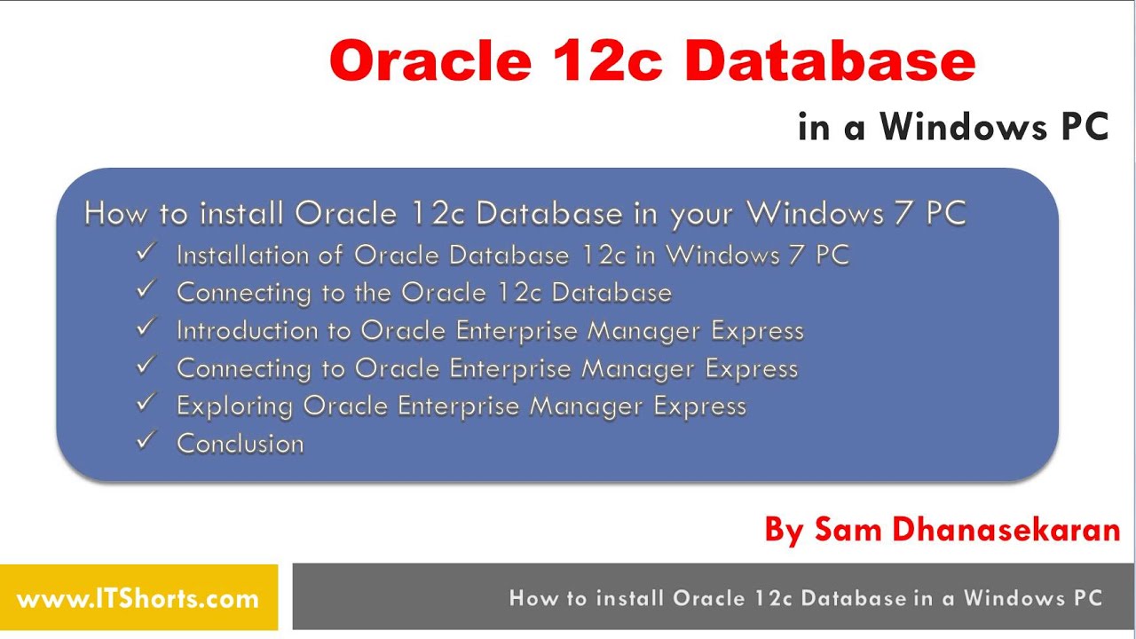 Install Oracle 12c Database in a Windows PC - Online Course Promo