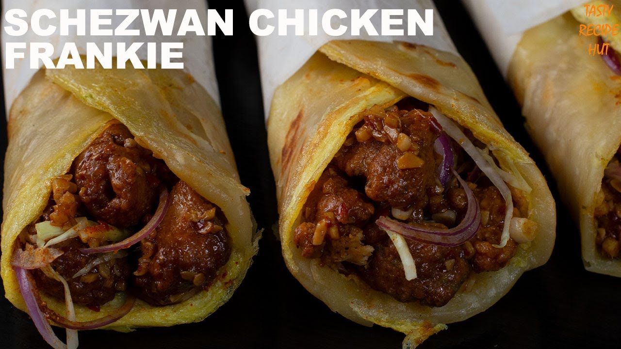 Schezwan Chicken Frankie With Frankie Masala & Chutney Recipe