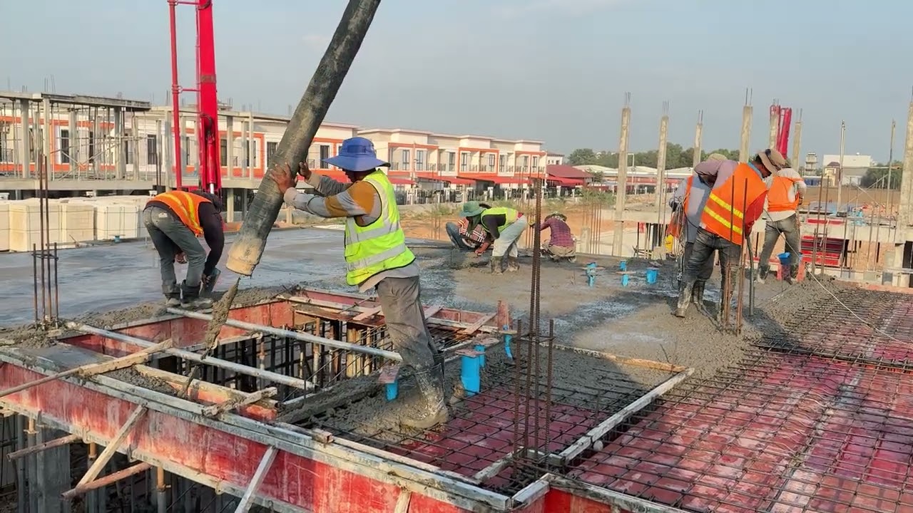 Pour cement