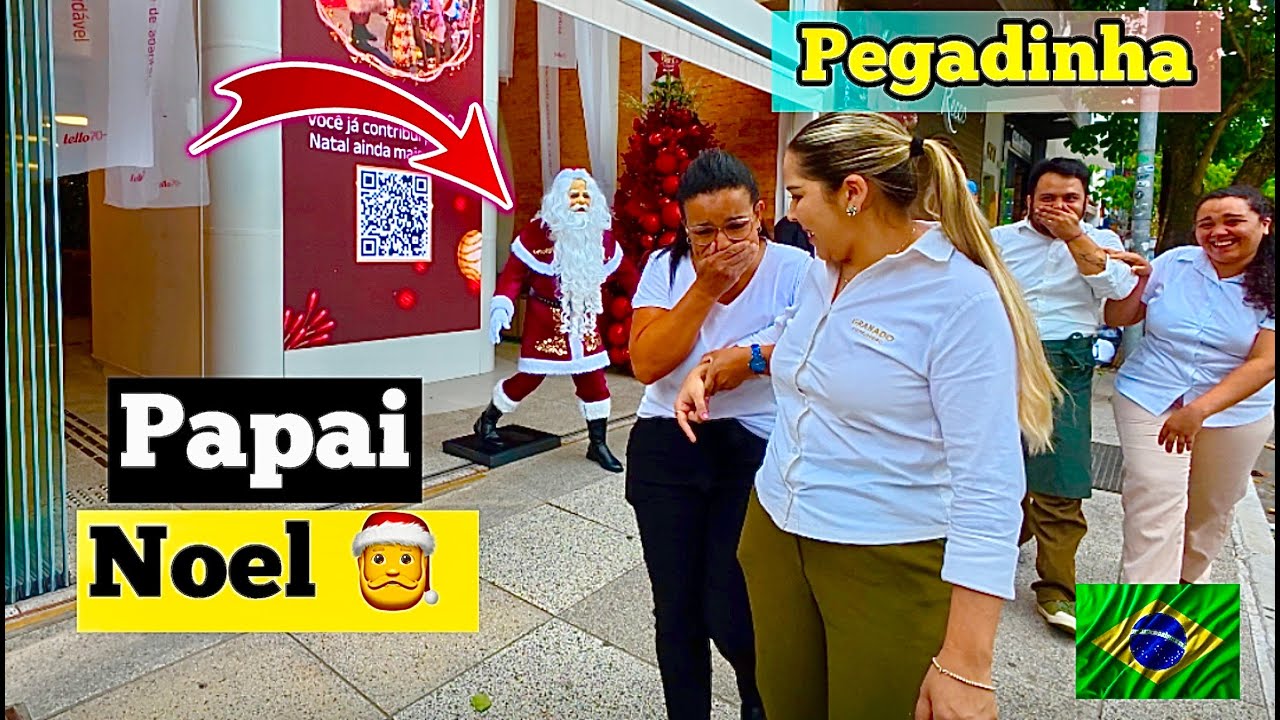 Pegadinha: Papai Noel 🎅 Assustando Pessoas Em São Paulo - Santaclaus Prank