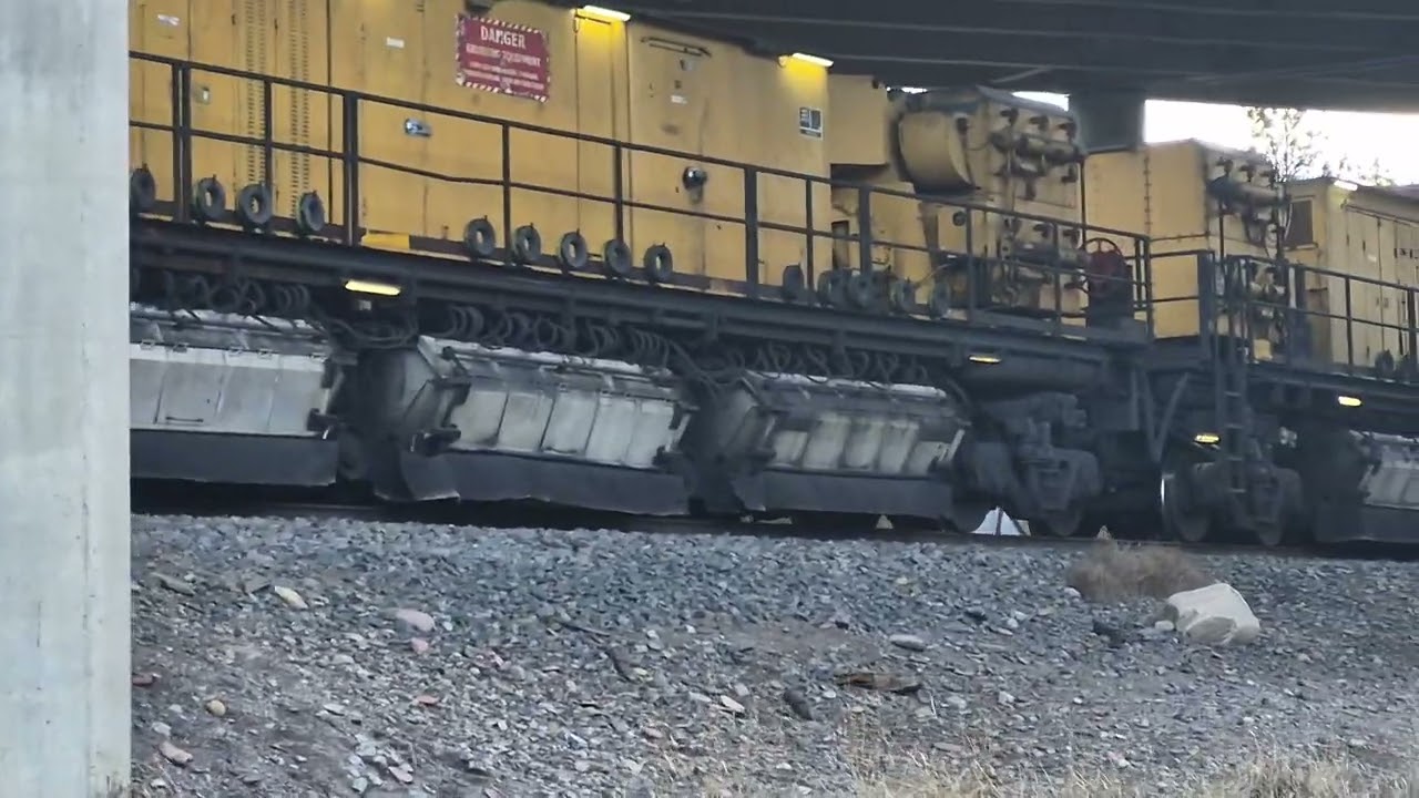 Track grinding maintenance train on BNSF Rail Link division Missoula MT 