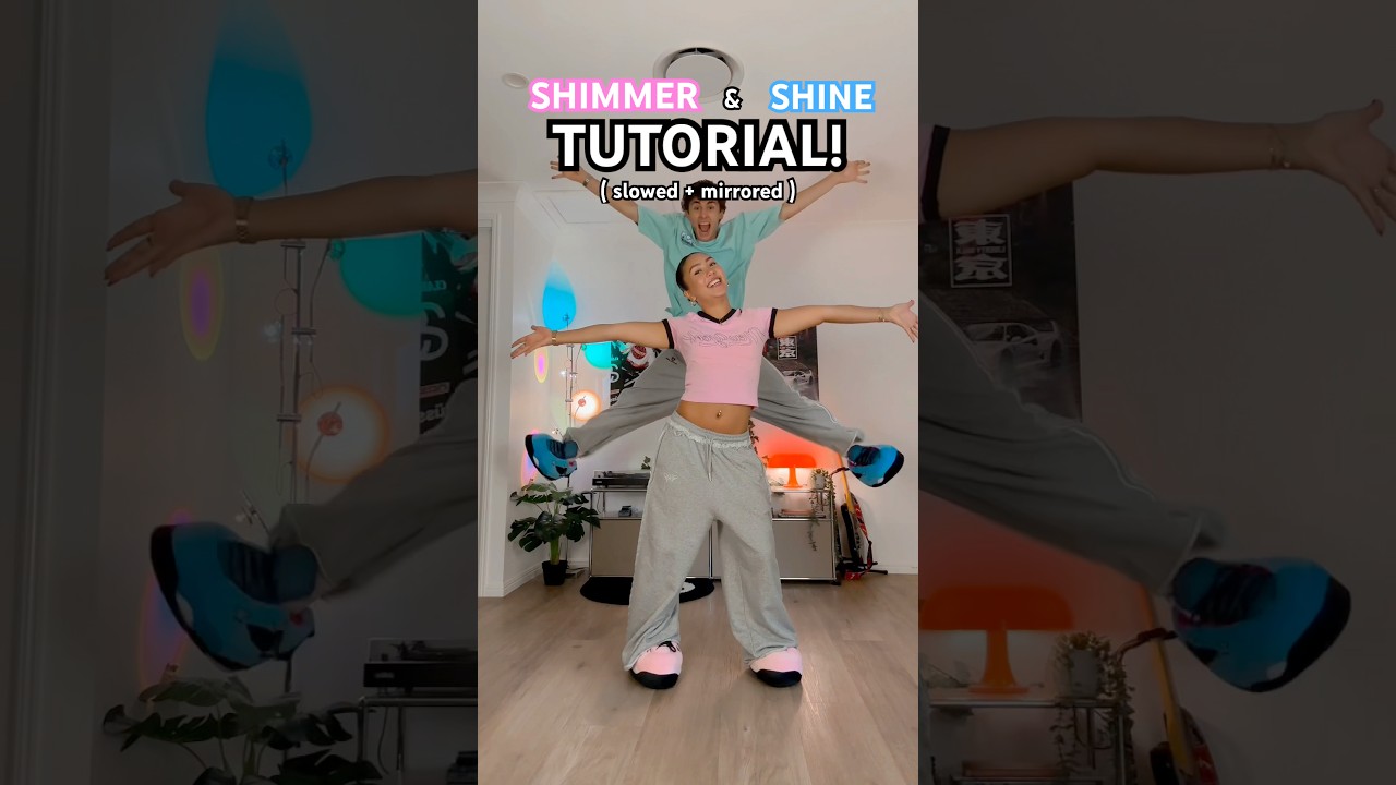SHIMMER & SHINE DANCE TUTORIAL! ✨🩷🩵 ( FOLLOW ALONG! ) - CadelandMia #tutorial #cute #dance #viral