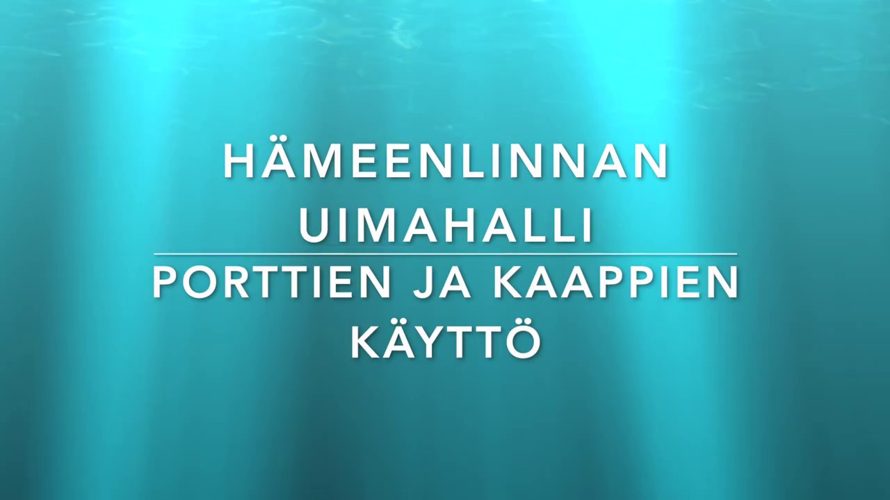 Hämeenlinnan uimahallin porttien ja kaappien käyttö
