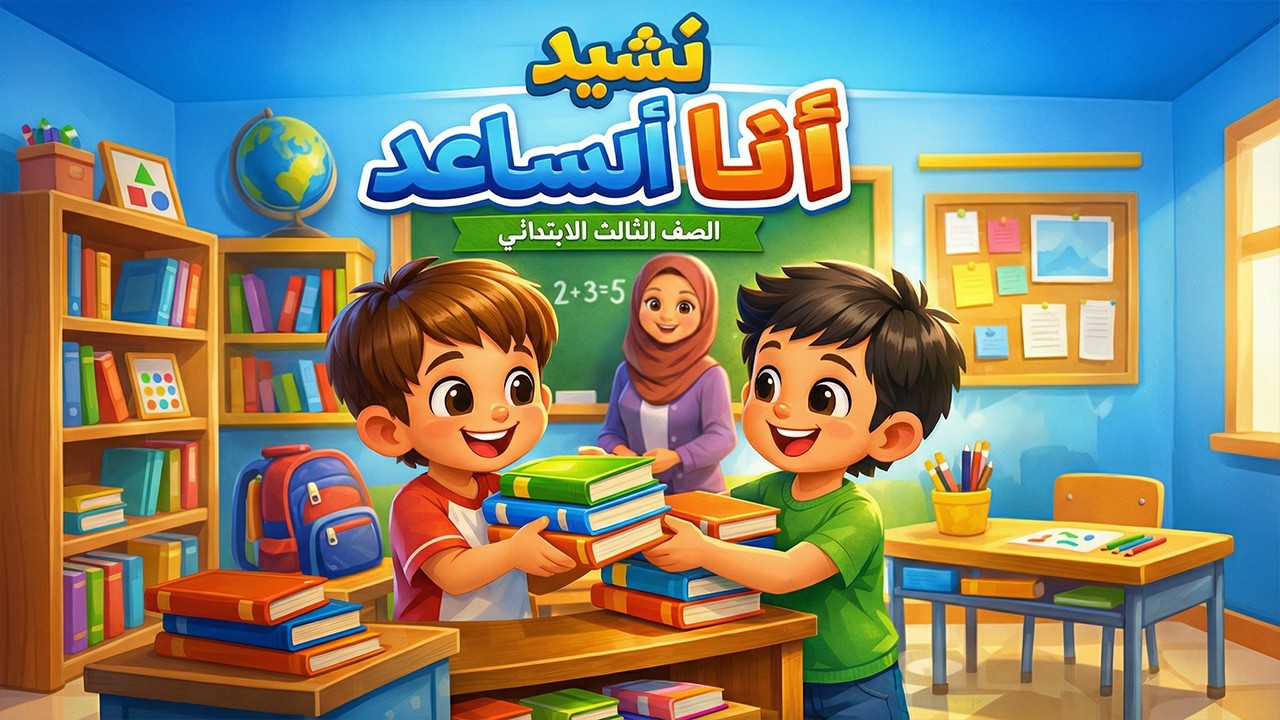 شرح نشيد أنا أساعد لغه عربيه للصف الثالث الابتدائي الترم الثاني حل تدريبات كتاب الوزارة
