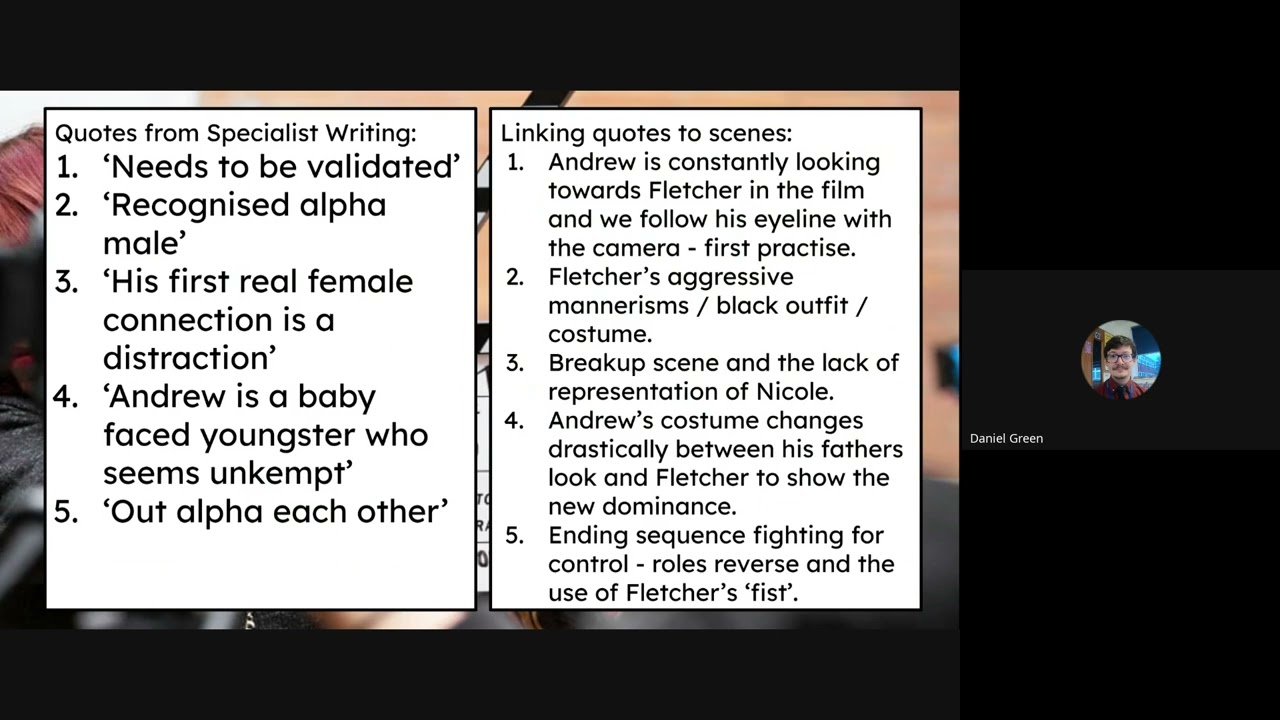 EDUQAS Film Studies - Whiplash + Specialist Writing
