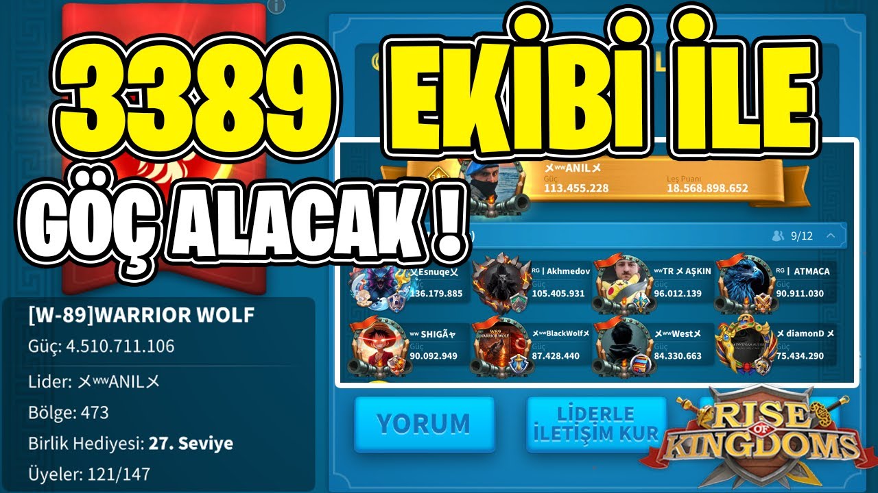 3389 YENİ TÜRK KRALLIĞI GÖÇ ALACAK  , 3389 EKİBİ İLE SOHBET   -  Rise of Kingdoms